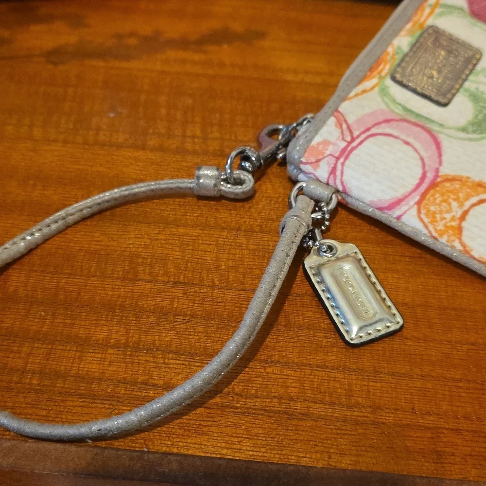Coach Poppy Scribble Wristlet